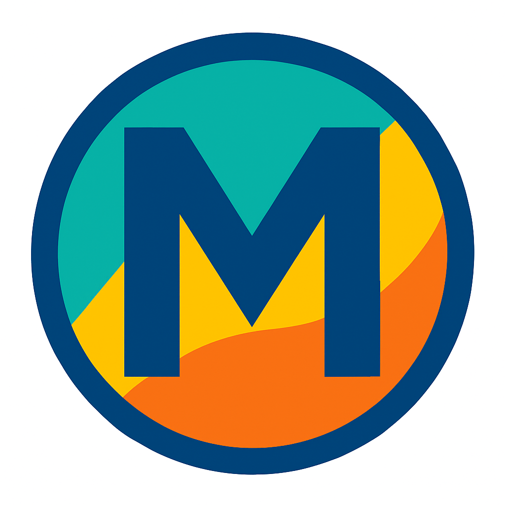 Geometric _M_ with Bold Colors